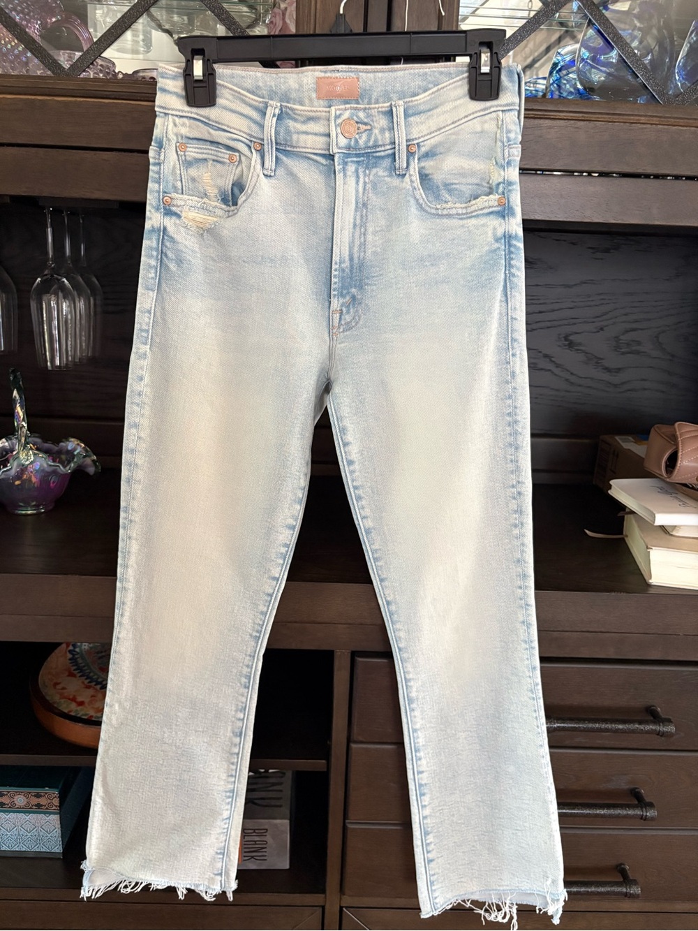 MOTHER Insider Crop Step fray Jeans size 27 in SMOOTH SAILING ⛵️ - Picture 2 of 9